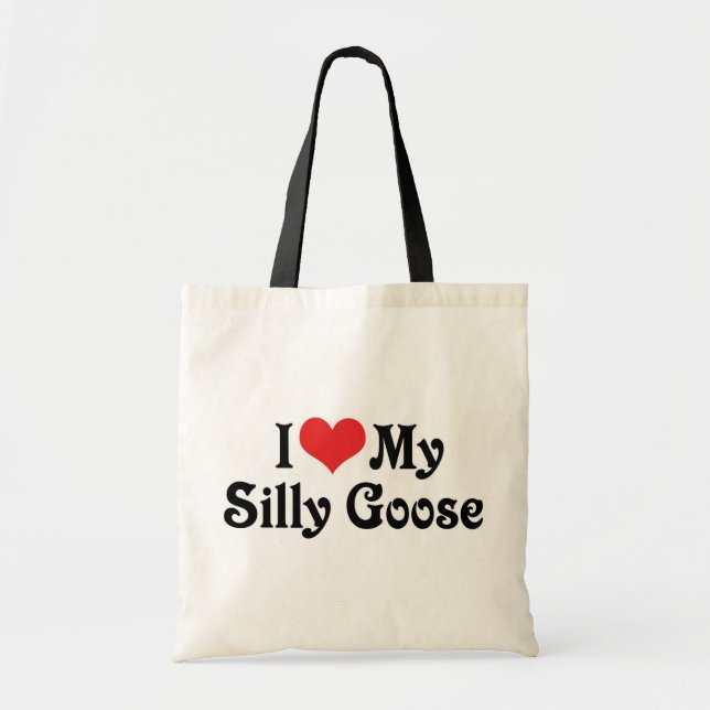 Bolso De Tela Amo a mi ganso tonto (Frente)