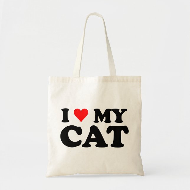 Bolso De Tela Amo a mi gato (Frente)