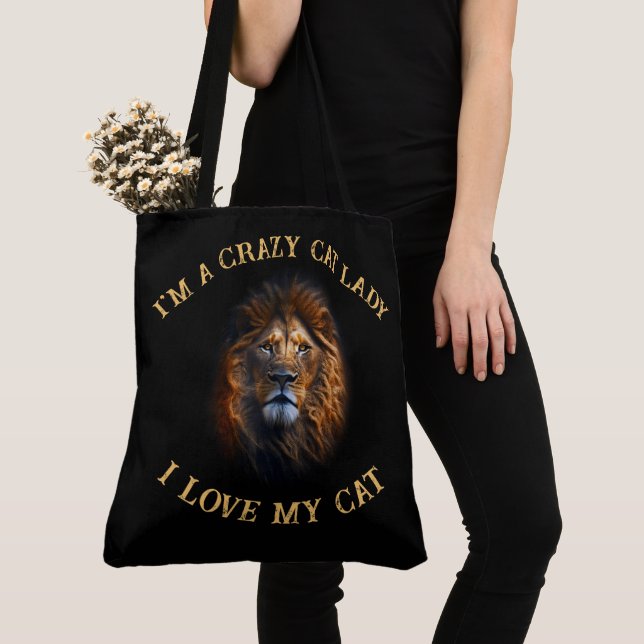 Bolso De Tela "Amo A Mi Gato" Divertido Nombre Personalizado Gra (Detalle)
