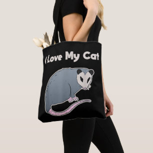 Bolso De Tela Amo a mi gato divertido zarigüeya