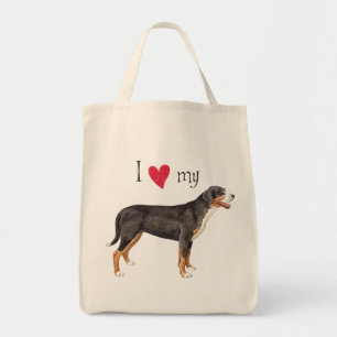 Bolso De Tela Amo a mi gran perro de montaña suizo