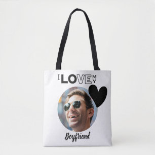 Bolso De Tela Amo a mi novio, amigo, regalo de foto, esposo, pro