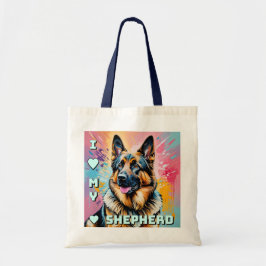 Bolso De Tela Amo a mi Pastor Alemán