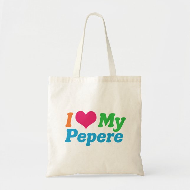Bolso De Tela Amo A Mi Pepere (Frente)