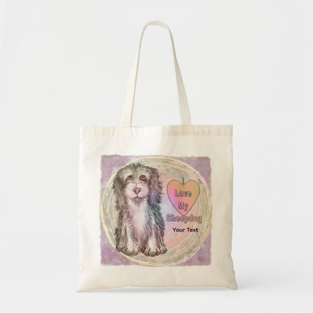 Bolso De Tela Amo a mi perro pastor (Frente)
