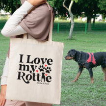 Amo a mi perro Rottie Rottweiler nombre personaliz