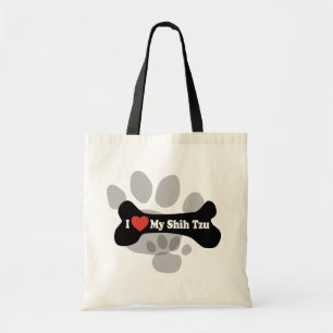 Bolso De Tela Amo a mi Shih Tzu - hueso de perro