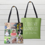 Bolso De Tela Amo a mis nietos 9 Foto Collage de Instagram<br><div class="desc">El personalizado imprimió una bolsa de té de dos caras personalizada con fotos y texto de su familia. Añade 9 fotos cuadradas en Instagram por un lado con la cita "Amo a mis nietos" y los nombres de sus nietos u otro texto personalizado por el otro lado. Utilice las herramientas...</div>