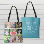 Bolso De Tela Amo a mis nietos 9 Foto Collage de Instagram<br><div class="desc">El personalizado imprimió una bolsa de té de dos caras personalizada con fotos y texto de su familia. Añade 9 fotos cuadradas en Instagram por un lado con la cita "Amo a mis nietos" y los nombres de sus nietos u otro texto personalizado por el otro lado. Utilice las herramientas...</div>