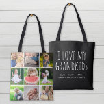 Bolso De Tela Amo a mis nietos 9 Foto Collage de Instagram<br><div class="desc">El personalizado imprimió una bolsa de té de dos caras personalizada con fotos y texto de su familia. Añade 9 fotos cuadradas en Instagram por un lado con la cita "Amo a mis nietos" y los nombres de sus nietos u otro texto personalizado por el otro lado. Utilice las herramientas...</div>