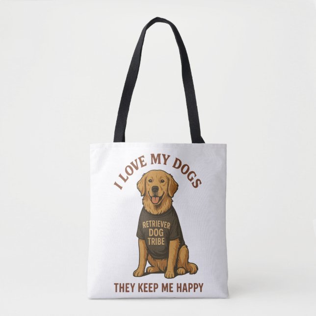 Bolso De Tela Amo a mis perros (Anverso)