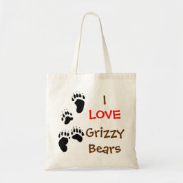 Bolso De Tela amo a osos grizzly