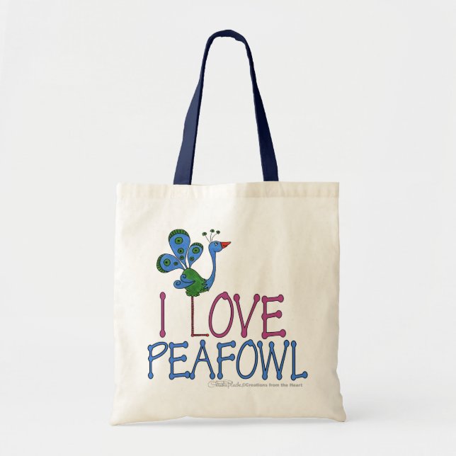 Bolso De Tela Amo a Peafowl (Frente)