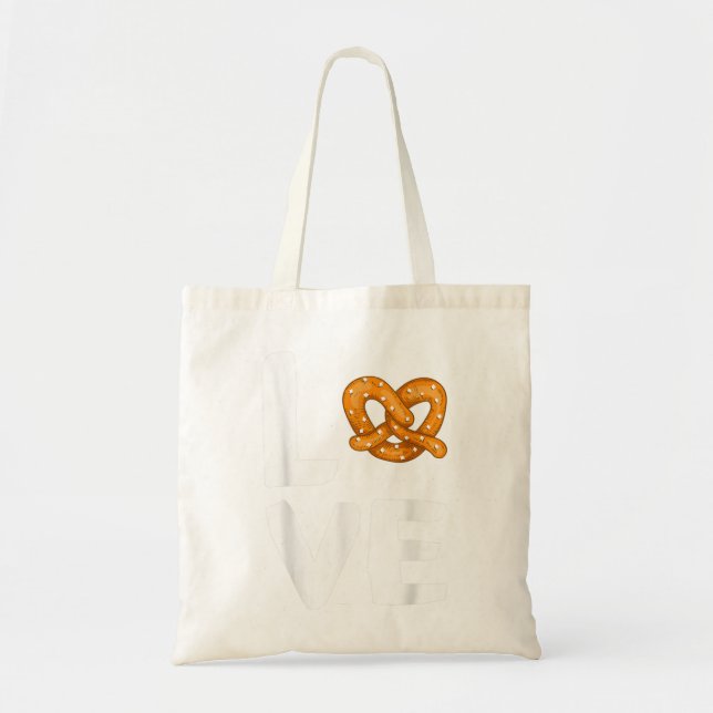 Bolso De Tela Amo a Pretzels por el uso de oficina divertida en  (Frente)
