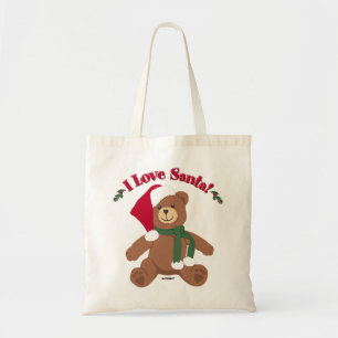 Bolso De Tela ¡Amo a Santa! Navidades Teddy Bear