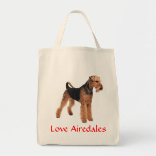 Bolso De Tela Amo Airedale Terrier Perro Perro Perro Cachorro To