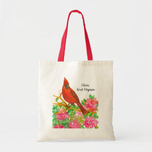 Bolso De Tela Amo al cardenal de Virginia Occidental Rhododendro