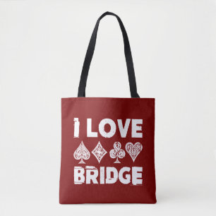 Bolso De Tela Amo al jugador de juegos de cartas puente