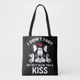 Bolso De Tela Amo al perro francés, propietario de un Bulldog f