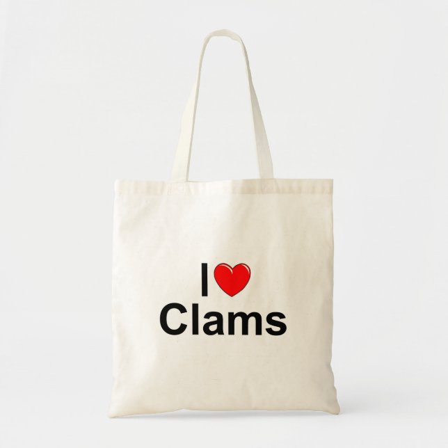 Bolso De Tela Amo almejas (del corazón) (Frente)