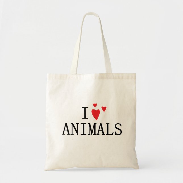 Bolso De Tela Amo animales (Frente)