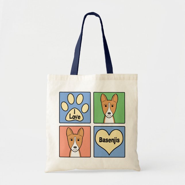 Bolso De Tela Amo Basenjis (Frente)