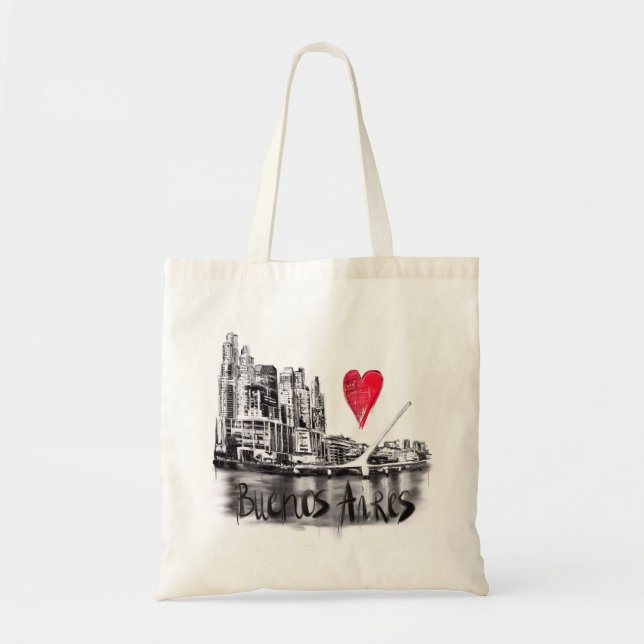 Bolso De Tela Amo Buenos Aires. Buenos Aires (Frente)