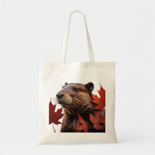 Bolso De Tela Amo Canadá - castor canadiense con hoja