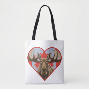 Bolso De Tela Amo Canadá - Orgulloso alce canadiense y hoja de a