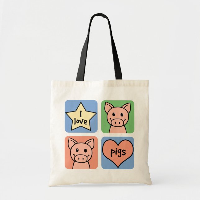 Bolso De Tela Amo cerdos (Frente)