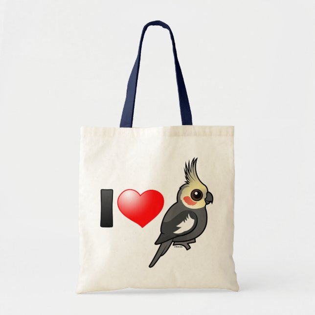 Bolso De Tela Amo Cockatiels (Frente)
