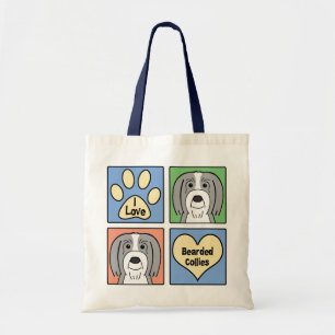 Bolso De Tela Amo collies barbudos
