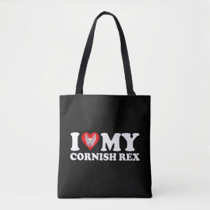 Bolso De Tela Amo (Corazón) a mi Cornish Rex