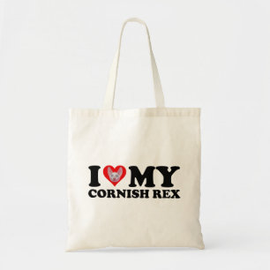 Bolso De Tela Amo (Corazón) a mi Cornish Rex