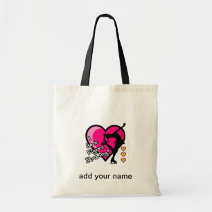 BOLSO DE TELA AMO CORAZONES Y PATINADOR DEL PATINAJE ARTÍSTICO