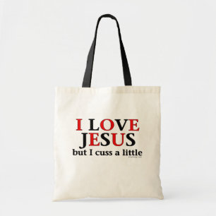 Bolso De Tela Amo decir de Jesús [pero yo cuss un poco]
