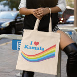 Bolso De Tela Amo el arcoiris Kamala Harris<br><div class="desc">Una hermosa bolsa de arcoiris Kamala Harris para una feminista demócrata que ama a las mujeres fuertes y modelos femeninos en la política. Me Encanta Kamala.</div>
