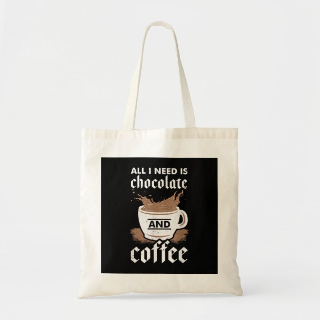 Bolso De Tela Amo El Chocolate Y El Café (Frente)