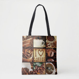 Bolso De Tela Amo el collage del café