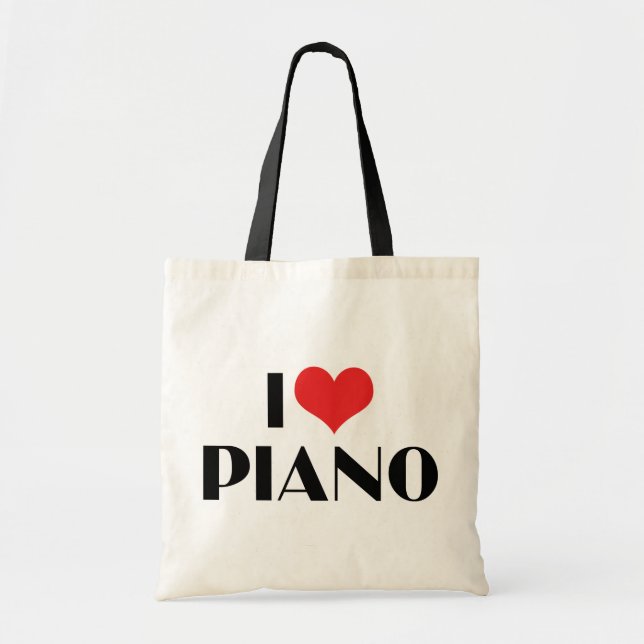 Bolso De Tela Amo el piano (Frente)