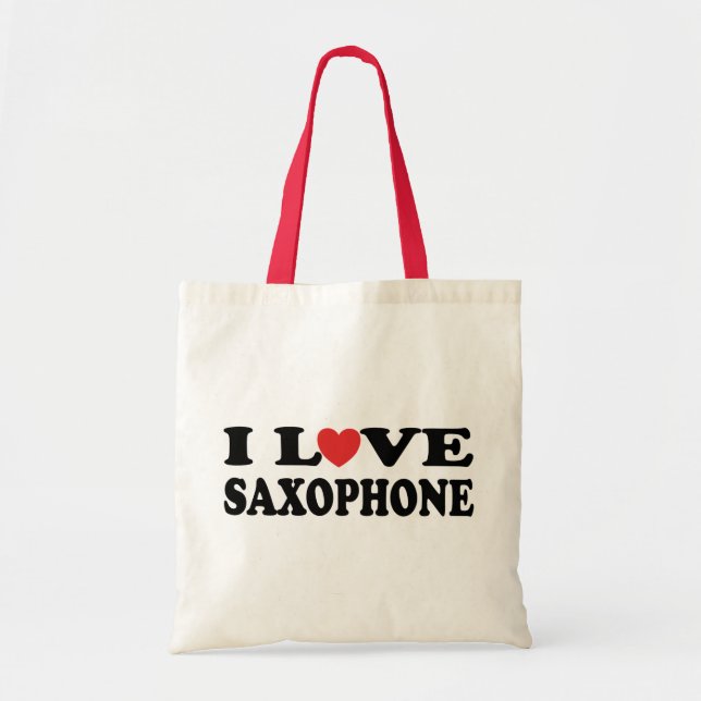 Bolso De Tela Amo el saxofón (Frente)
