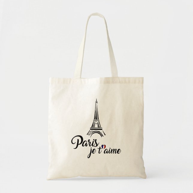 Bolso De Tela Amo el t'aime de París Je (Frente)