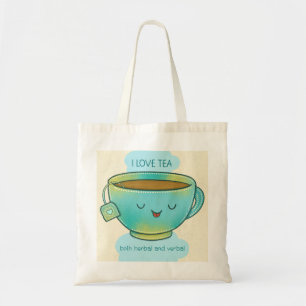 Bolso De Tela Amo el té tanto herbal como verbal Amante del té d