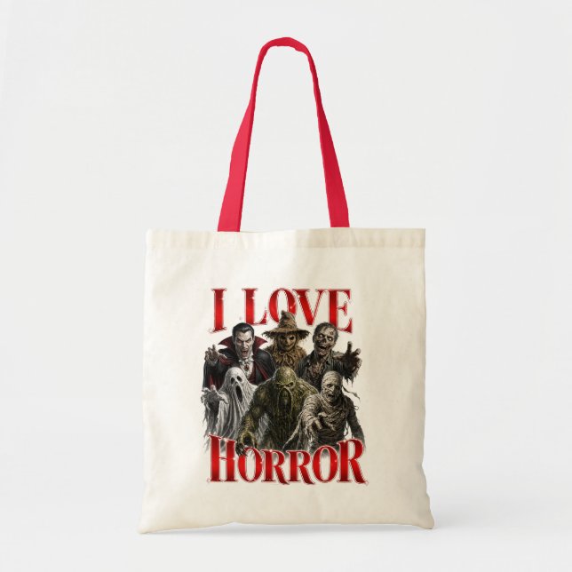 Bolso De Tela Amo el Terror (Frente)