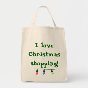 Bolso De Tela Amo el Tote de compras de los Navidades