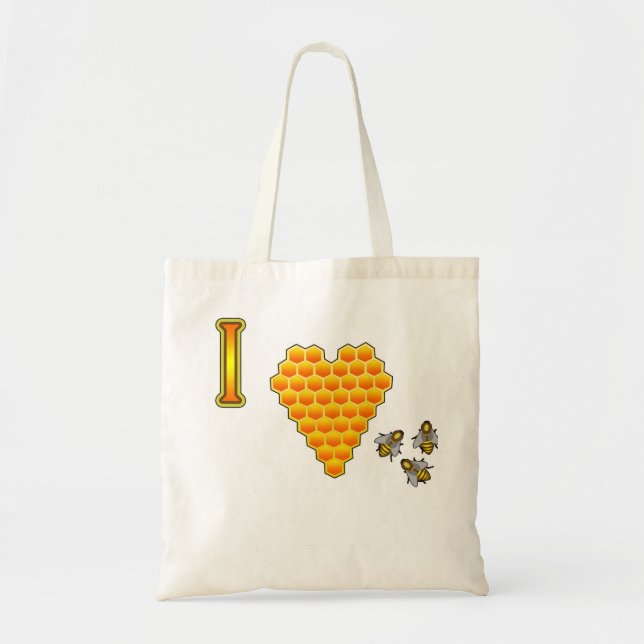 Bolso De Tela Amo el tote de las abejas (Frente)