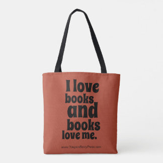 Bolso De Tela Amo el tote de los libros (el naranja del otoño)