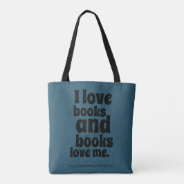 Bolso De Tela Amo el tote de los libros (el trullo oscuro)
