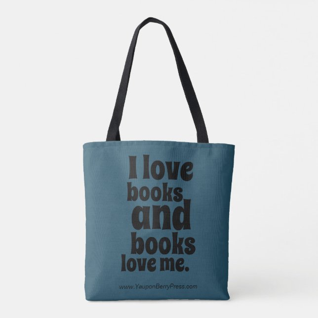 Bolso De Tela Amo el tote de los libros (el trullo oscuro) (Reverso)