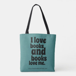 Bolso De Tela Amo el tote de los libros (trullo y el negro)